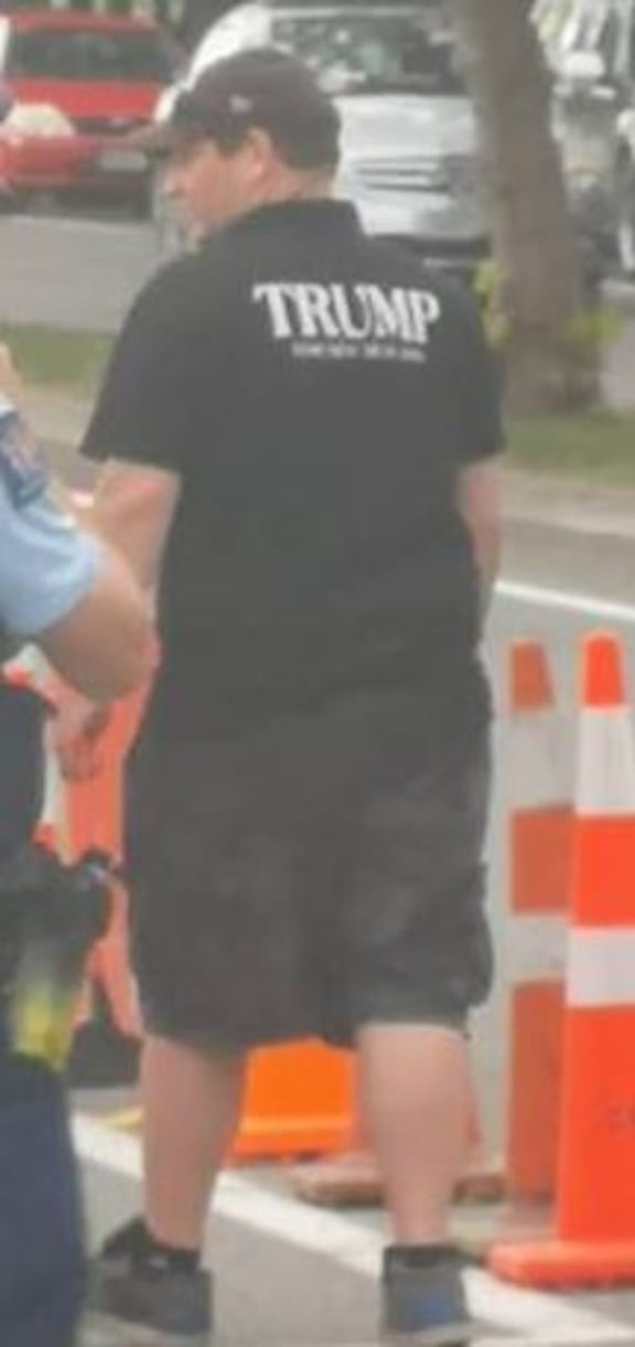 Police are looking for this man in relation to an incident where abuse was shouted at worshippers outside the Al Noor Mosque on Deans Avenue in Christchurch.