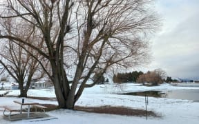 Lakes Camp and Clearwater near Ashburton were blanketed with snow on Friday morning, 6 June 2025 as snowfall hit the South Island.