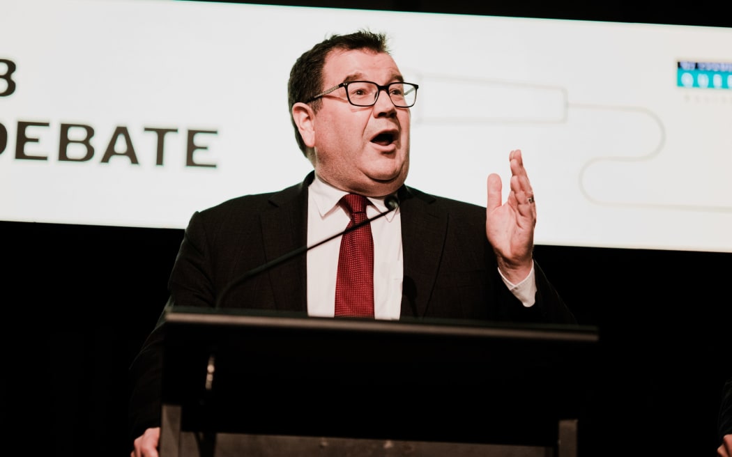 Labour finance spokesperson Grant Robertson speaks at a pre-election debate in Queenstown. 22 September 2020