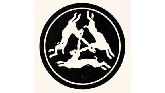 The "three rabbits" symbol has been found in many places throughout history.