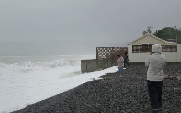 Locals say during a bad storm the waves go over the top of this house in Haumoana