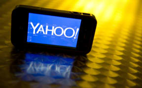 Yahoo logo seen on a smartphone.