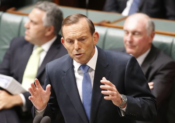 Tony Abbott at Parliament House on Monday.