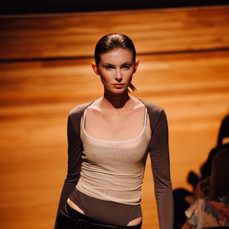 A female model at Christchurch Spring Fashion Festival.