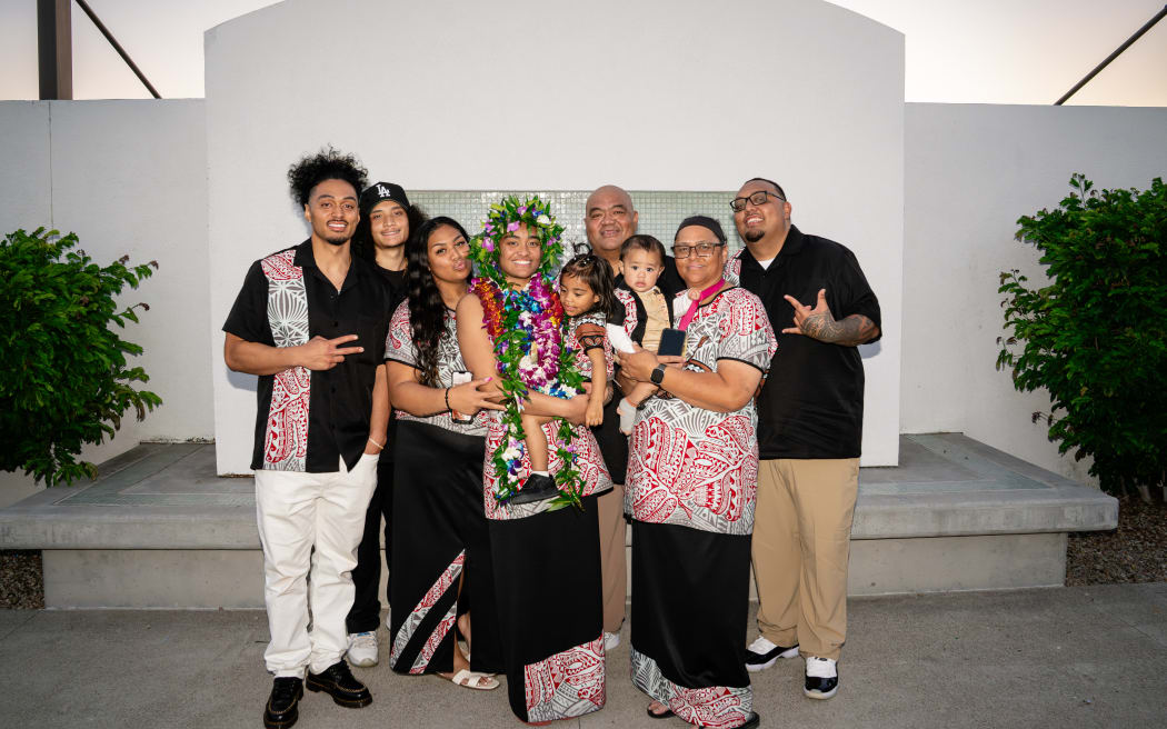 FROM LEFT: Isaia Paopao, losefa Aviu, Tiare Paopao, Te-Hina Paopao, Te-Hina Nansen (Niece), Paul Paopao (Father) Linkoln Nansen (Nephew) Diana Aviu Paopao (Mother) Israel Paopao.