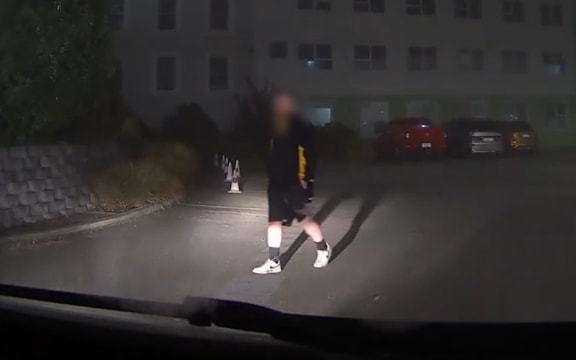 Dash-cam footage showed a man approaching the private ambulance before taking it for a joy ride.