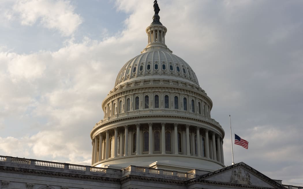 WASHINGTON, DC - NOVEMBER 09: The U.S. Capitol is seen on the 40th day of a government shutdown on November 9, 2025 in Washington, DC. The Senate convened for a rare Sunday session in an attempt to end the government shutdown.   Anna Rose Layden/Getty Images/AFP (Photo by Anna Rose Layden / GETTY IMAGES NORTH AMERICA / Getty Images via AFP)