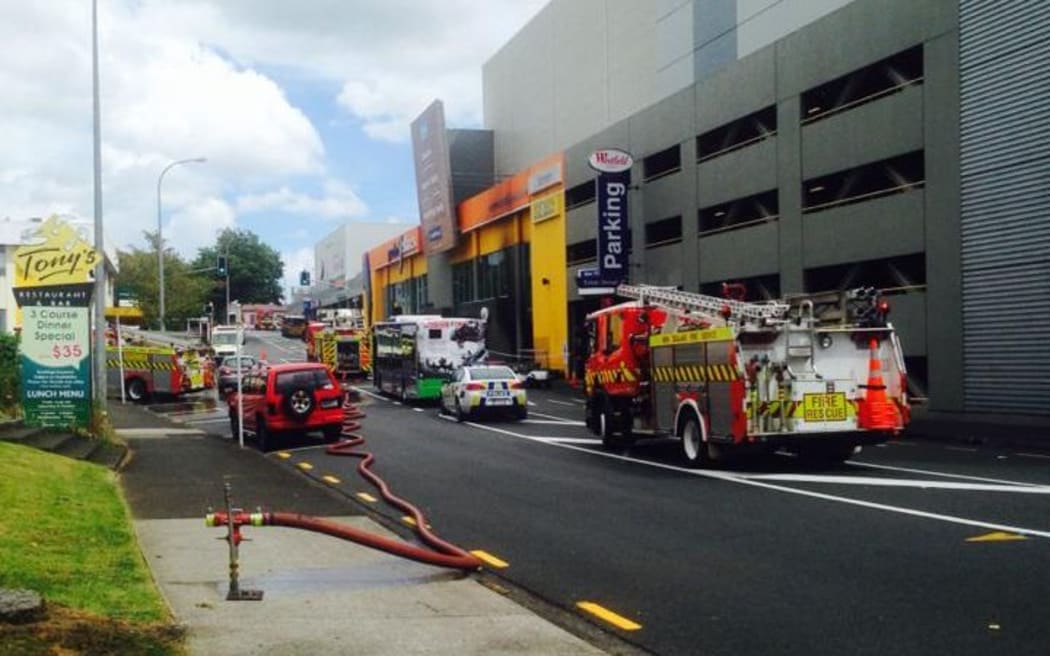 About 60 firefighters responded to the van fire at the Westfield West City complex.