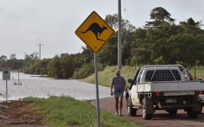 Flooding in the Burdekin River in Ayr in Queensland on Thursday.
