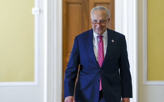 WASHINGTON, DC - JUNE 01: U.S. Senate Majority Leader Chuck Schumer (D-NY) walks to the Senate Chambers in the U.S. Capitol Building on June 01, 2023 in Washington, DC. The Senate is expected to take up The Fiscal Responsibility Act, legislation negotiated between the White House and House Republicans to raise the debt ceiling until 2025 and avoid a federal default. The House passed the bill last night with a bipartisan vote of 314-117.   Anna Moneymaker/Getty Images/AFP (Photo by Anna Moneymaker / GETTY IMAGES NORTH AMERICA / Getty Images via AFP)
