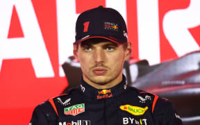Max Verstappen of Red Bull Racing during the press conference after the qualifying ahead of the Formula 1 Bahrain Grand Prix at Bahrain International Circuit in Sakhir, Bahrain on March 4, 2023. (Photo by Jakub Porzycki/NurPhoto) (Photo by Jakub Porzycki / NurPhoto / NurPhoto via AFP)