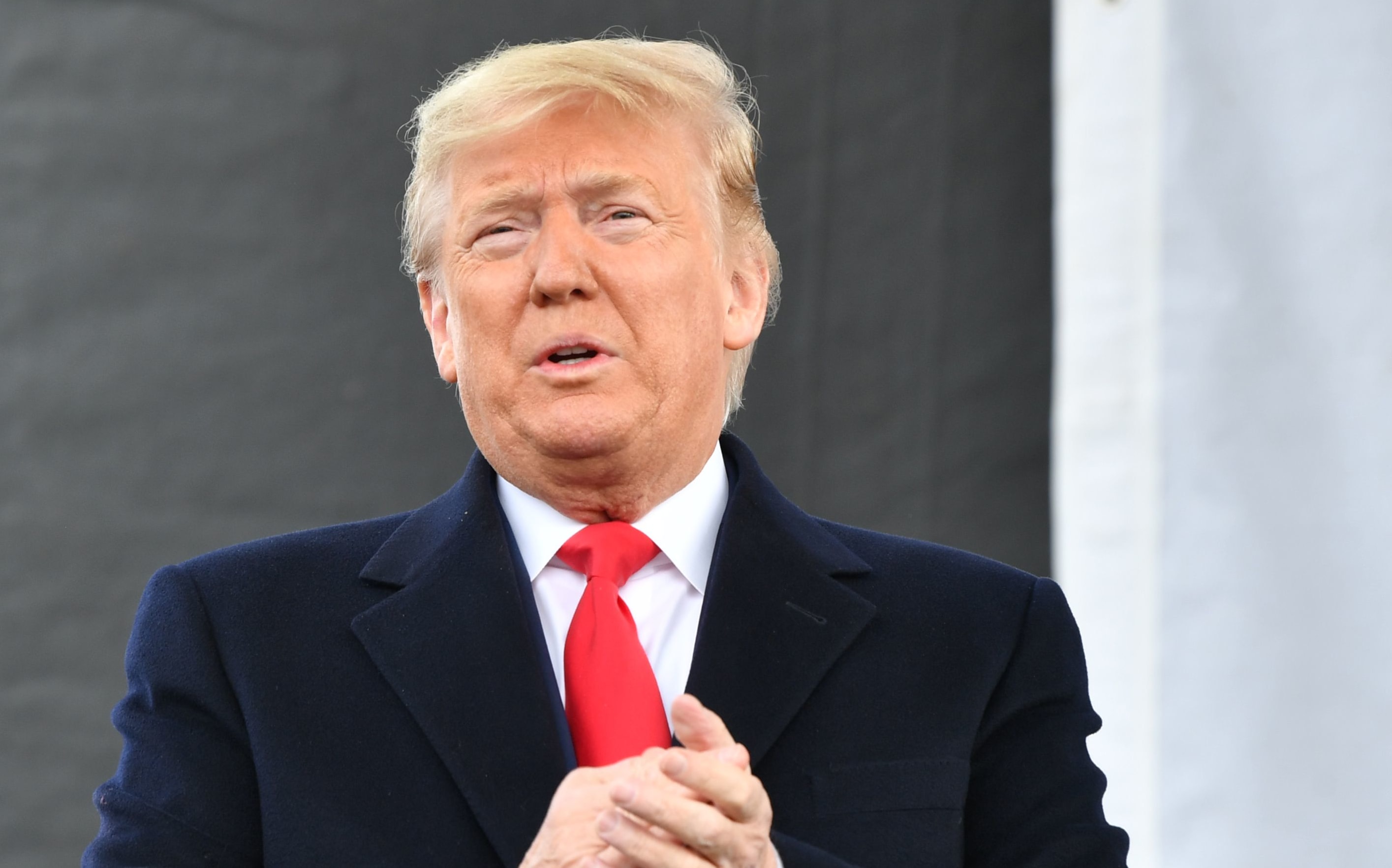 US President Donald Trump arrives to speak at the 47th annual "March for Life" in Washington, DC, on January 24, 2020.