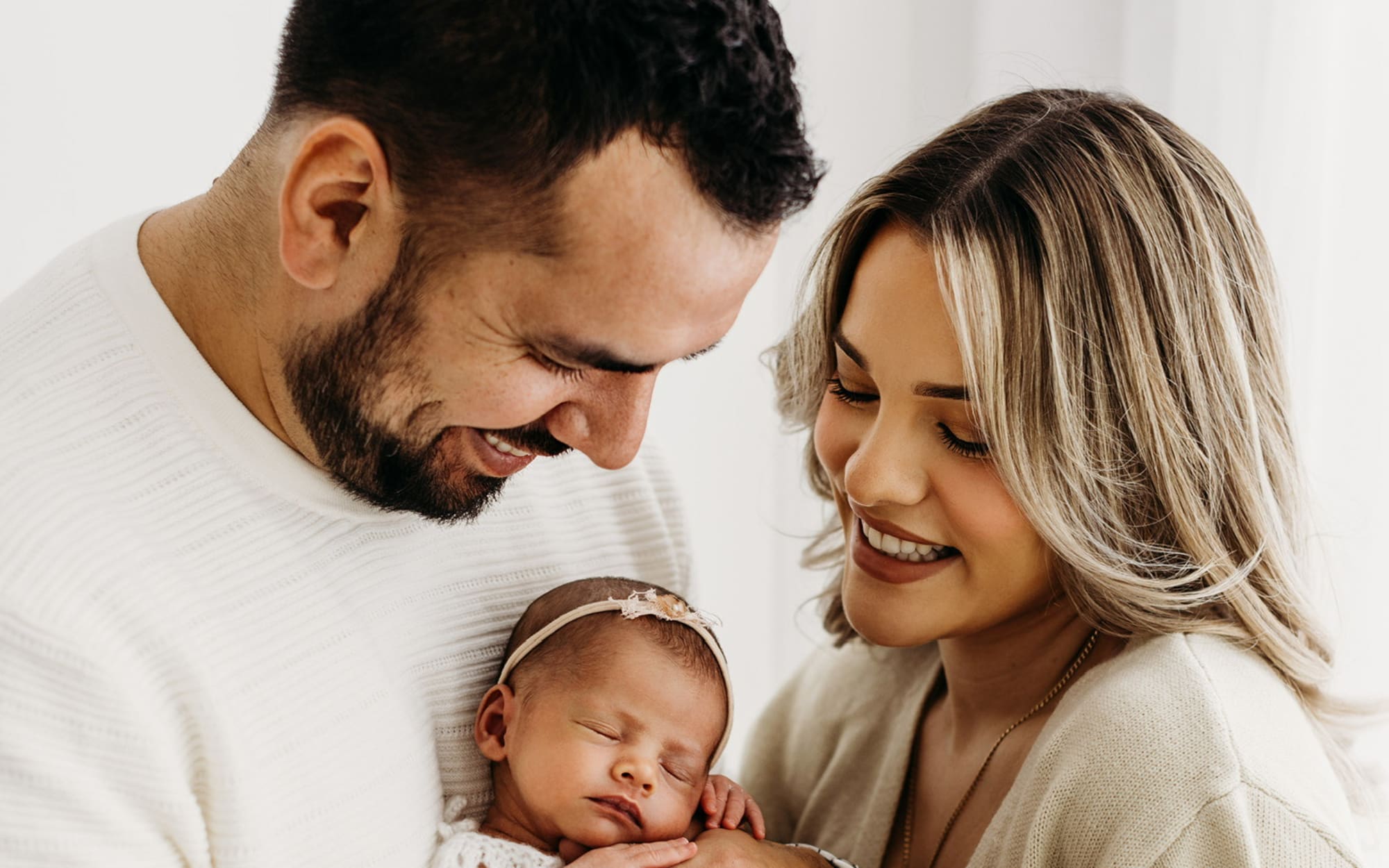 Charlotte and Ezra Fermanis with baby daughter Amaia.