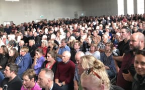 Farmers packed into the Winton Hall in Southland.