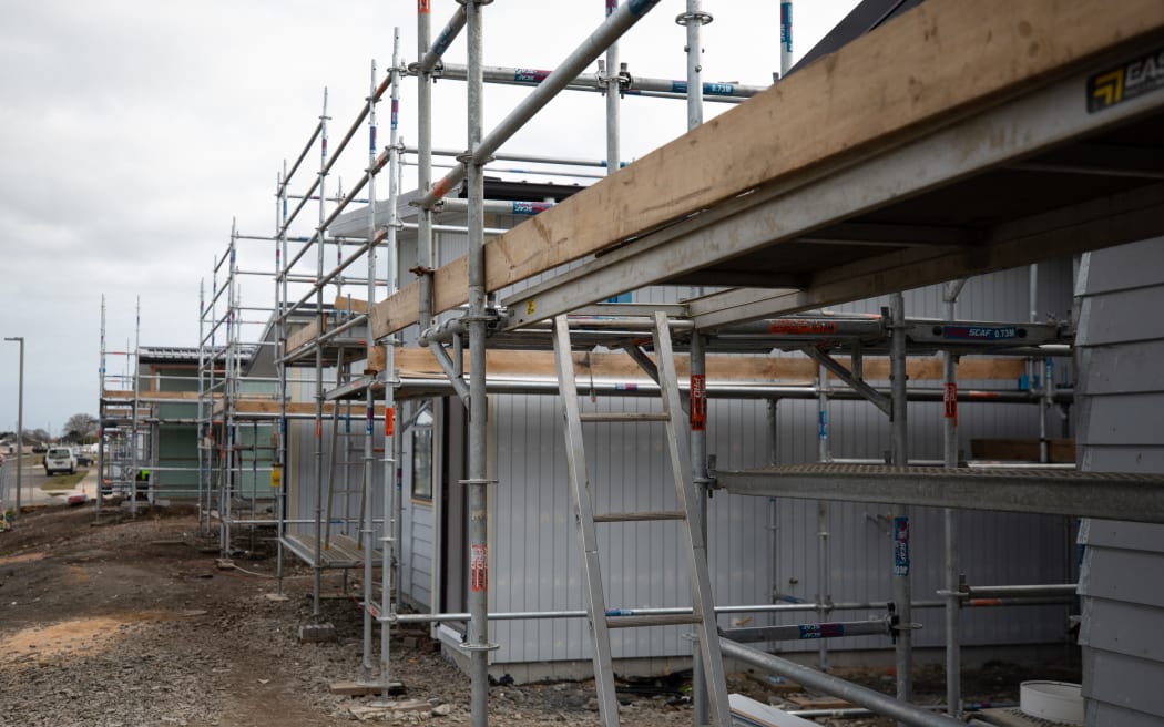 Line of houses under construction