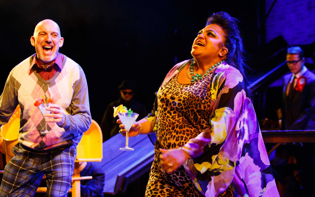 Man and woman on stage