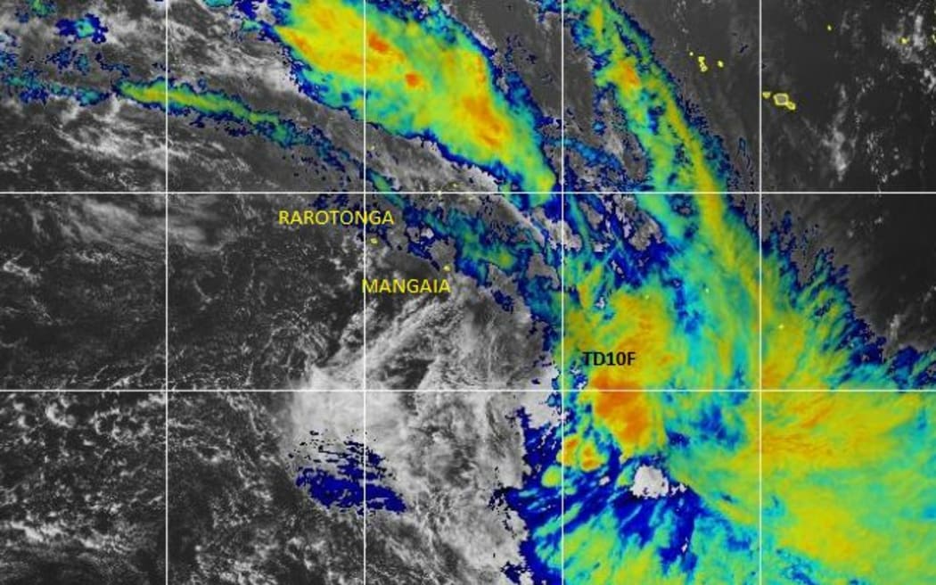 Tropical depression TD10F is moving southeast