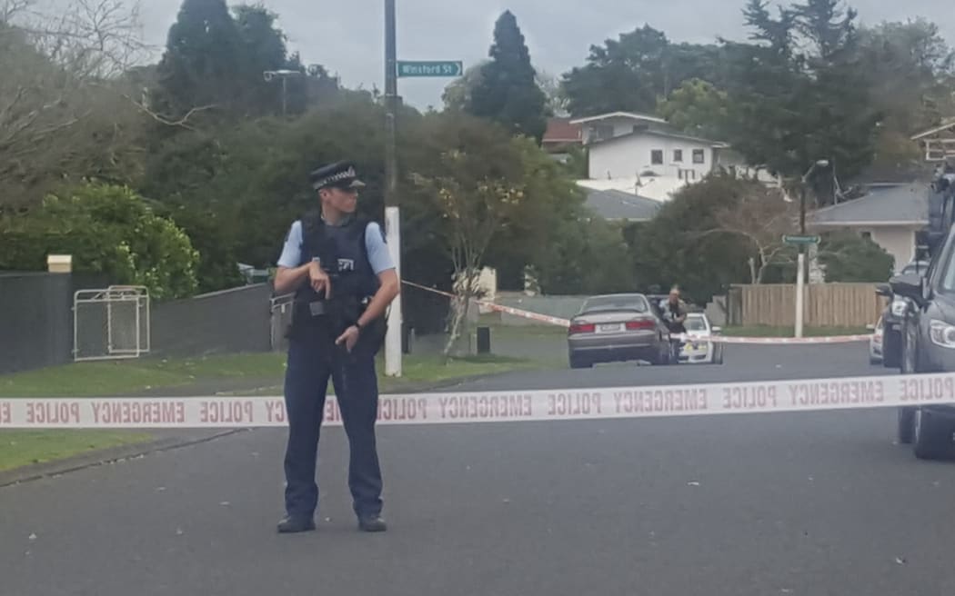 Armed police are patrolling and cordons have been put in place on a south Auckland street where a man was fatally shot