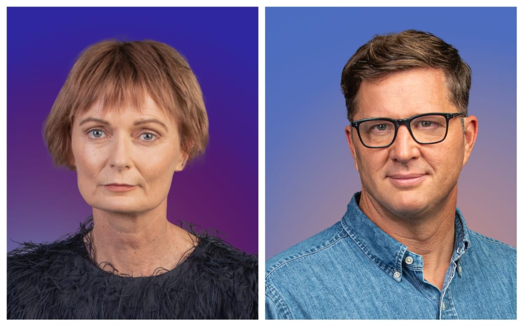 Election night hosts Lisa Owen and Corin Dann