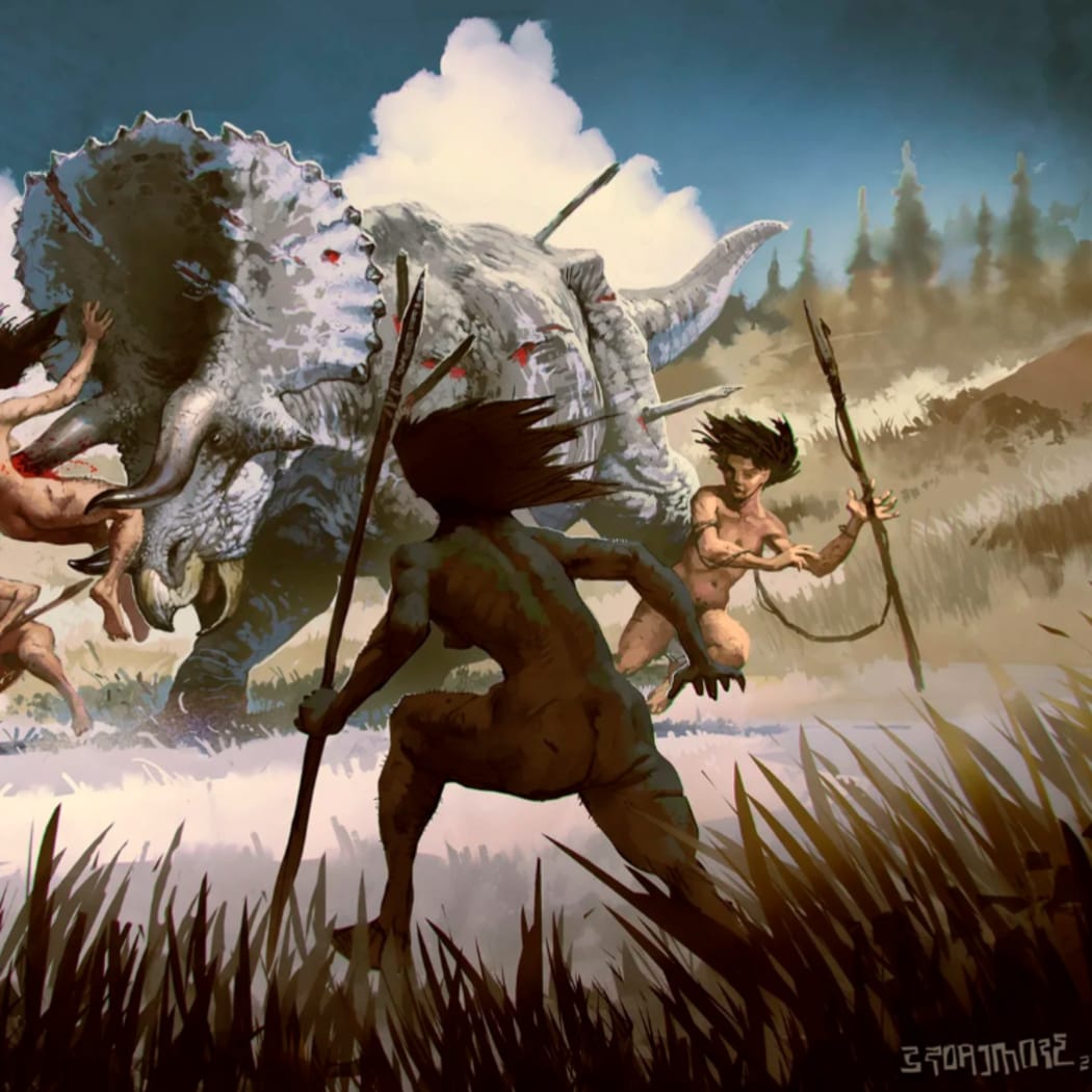 An illustration from the graphic novel 'One Path' by Greg Broadmore.