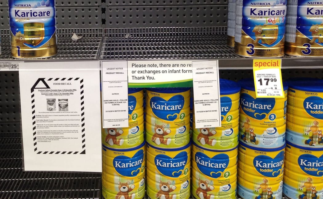 Baby formula made by Fonterra was pulled off the shelves of this Wellington supermarket last year after suspected contamination of the product.