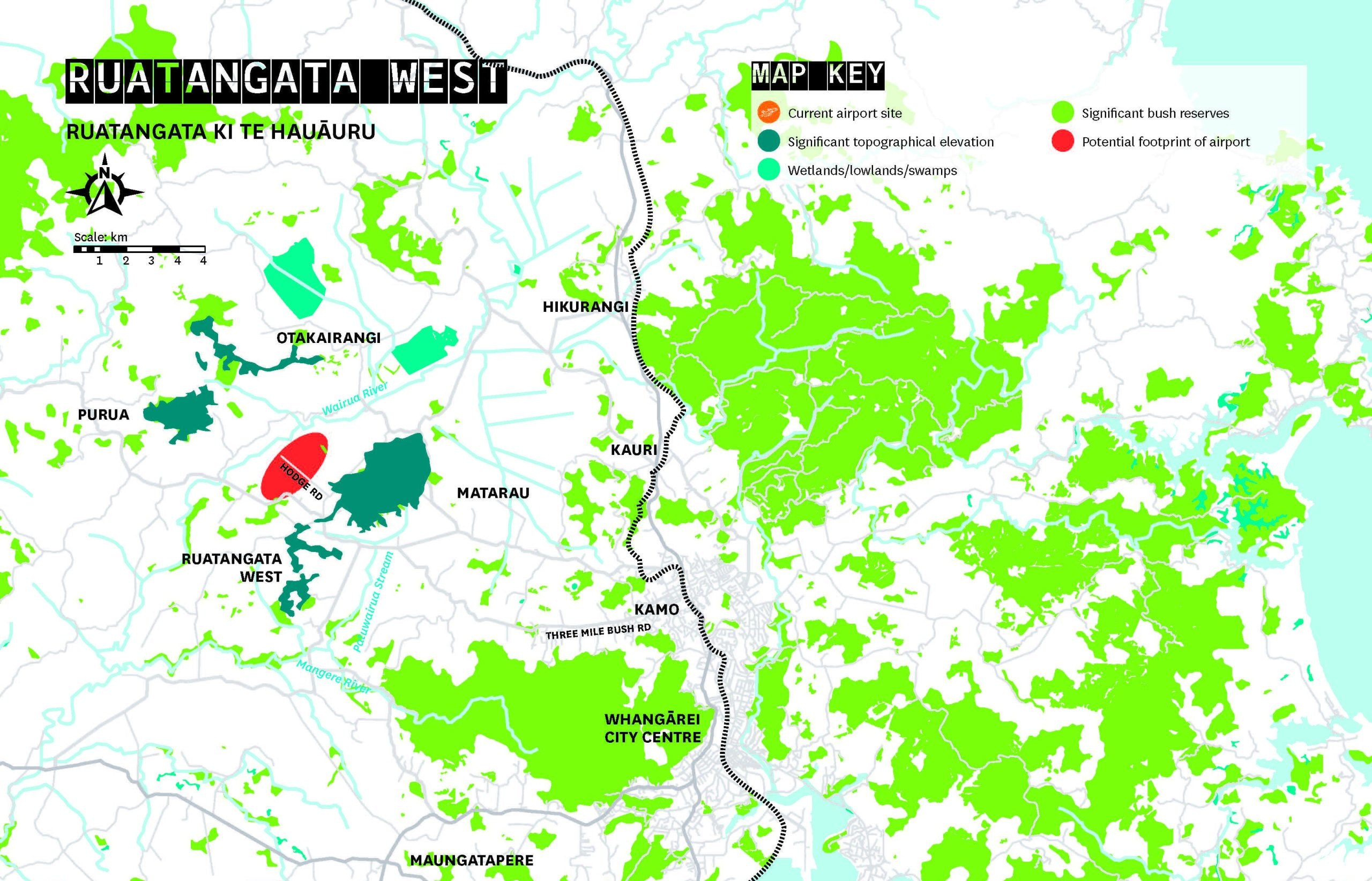 Ruatangata west airport location map