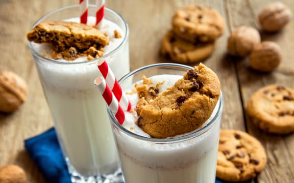 Milk and cookies.