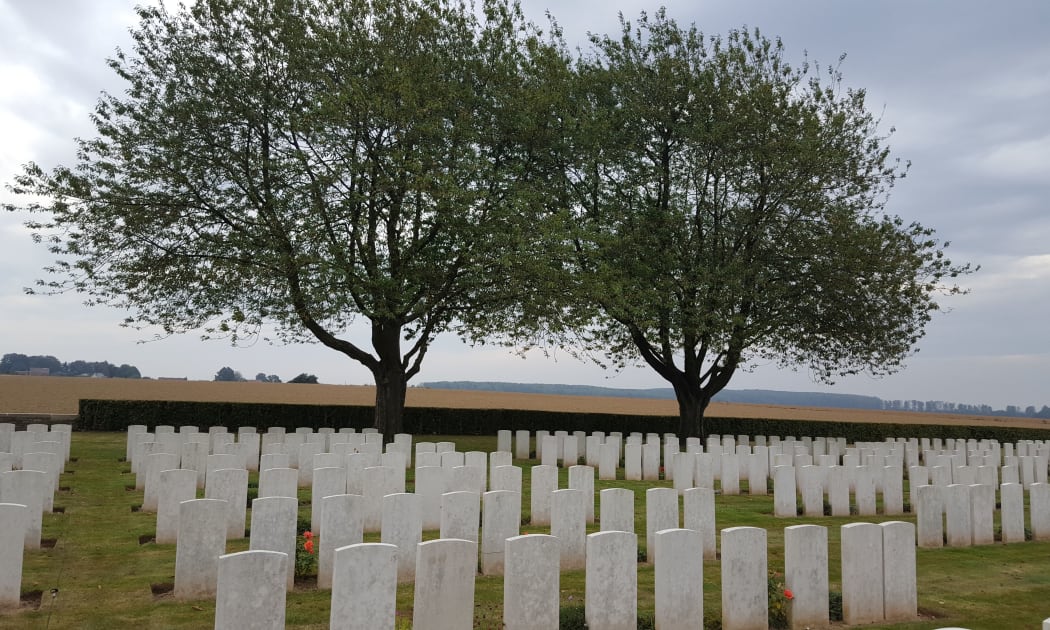 The New Zealand Defence contingent for the commemoration took part in the sunset ceremony next to the New Zealand Battlefield Memorial.