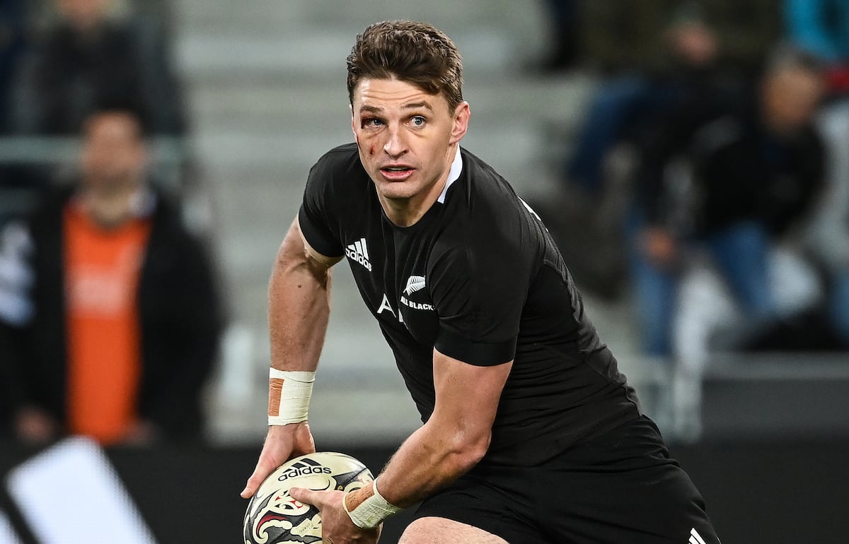 Beauden Barrett in the All Blacks v Fiji test match at Forsyth Barr Stadium, Dunedin, 10 July 2021.
