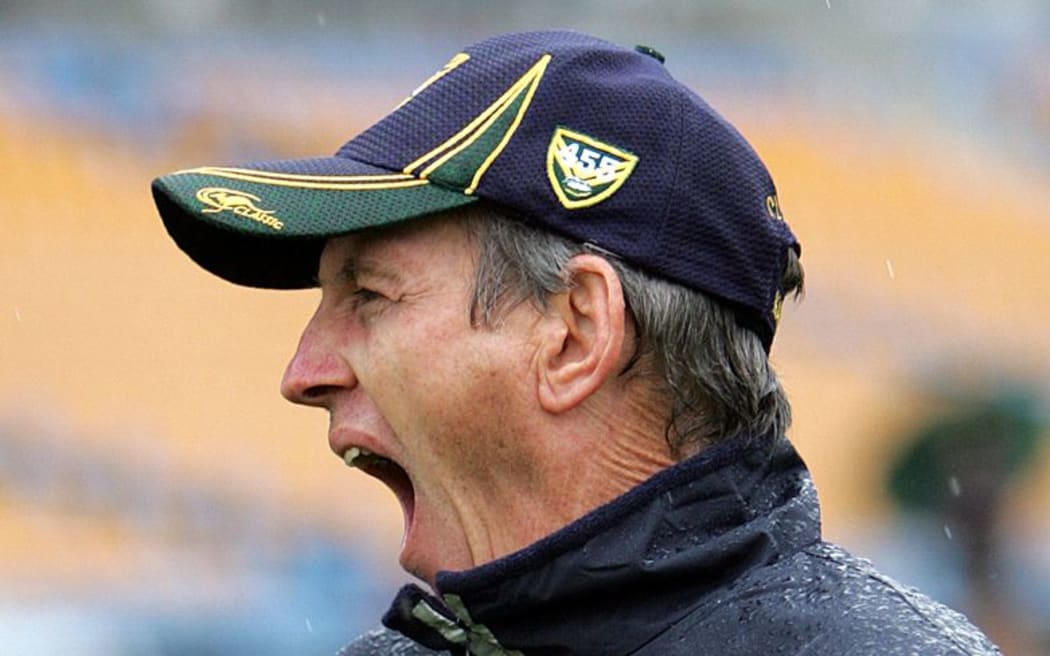 Wayne Bennett back in 2005 when he was the coach of Australia at a Kangaroos training session at the then-Ericsson Stadium, Auckland. Photo : Andrew Cornaga/PHOTOSPORT