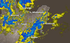 The MetService rain radar at 2.50pm on 22 June 2023.