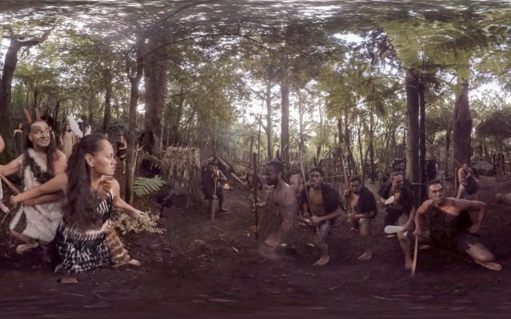 This rather alarming  - and distorted  - image is one Sky TV is using to promote its first VR documentary: 'Finding Haka'.