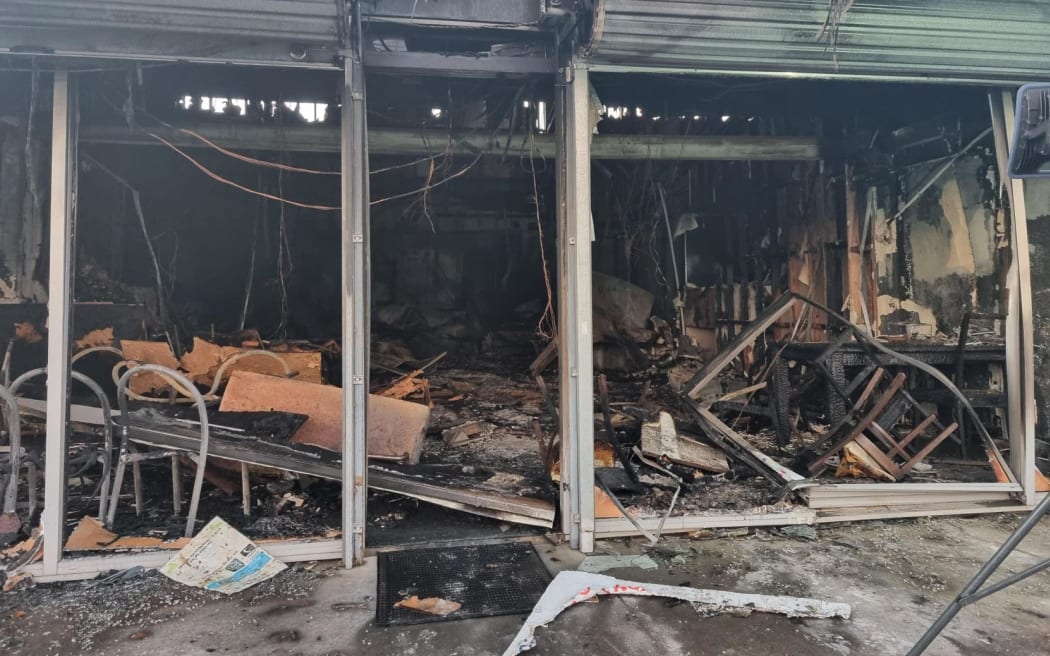 Businesses in South Auckland's Takanini have been damaged by a fire on 22 March, 2023.
