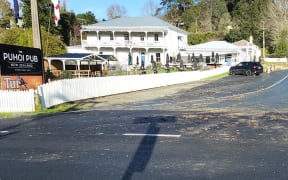 Heavy rain overnight caused flooding in Puhoi on 9 August, 2022.