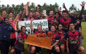 Puaikura FC celebrate winning the Cook Islands Round Cup in 2016.