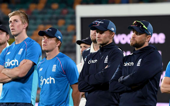 England captain Joe Root and teammates after Ashes loss.