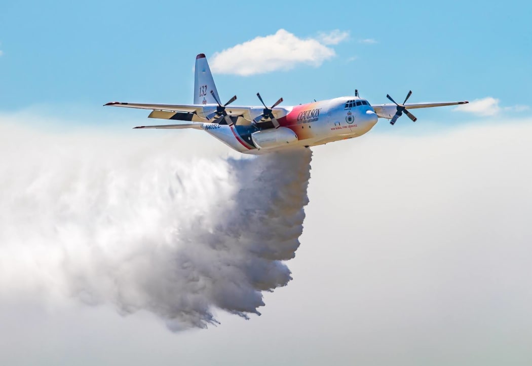 A Large Air Tanker in use against Australian bushfires.
