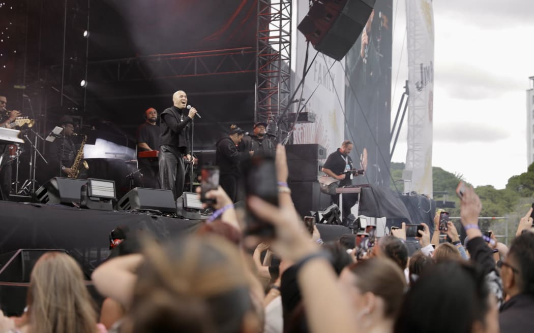 Stan Walker performing at the Homegrown music festival.