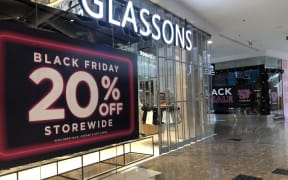 A Black Friday sign at Sylvia Park Mall before shops opened on 27 November.