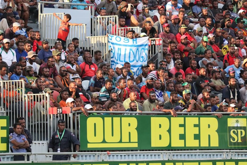PNG crowd anticipate first NRL trial match at the National Football Stadium in Port Moresby.