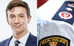 Mitch East and a NSW police logo.