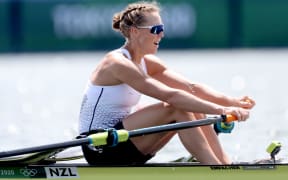 2020 Tokyo Olympic Games - Rowing, Tokyo, Japan 23/7/2021
Womenâs Single Sculls Heats
New Zealandâs Emma Twigg her way to winning her heat
Mandatory Credit Â©INPHO/James Crombie