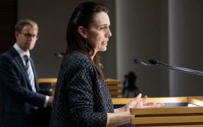 -POOL- Photo by Mark Mitchell: Prime Minister Jacinda Ardern arriving during the the post-Cabinet press conference with director general of health Dr Ashley Bloomfield at Parliament, Wellington. 04 October, 2021.
