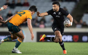 All Blacks Richie Mounga during the 2nd 2021 Bledisloe Cup Test rugby match between the All Blacks and Australia held at Eden Park - Auckland - New Zealand.  14  August  2021       Photo: Brett Phibbs / www.photosport.nz