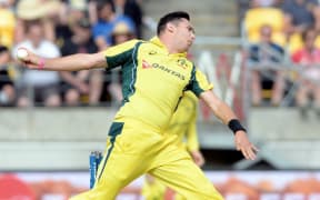 Australia's Scott Boland bowls in the 2nd match of the Chappell-Hadlee ODI series, New Zealand vs Australia, Westpac Stadium, Wellington, Saturday, February, 06, 2016. Copyright photo: Kerry Marshall / www.photosport.nz