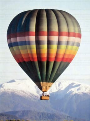 The hot air balloon that collided with power lines near Carterton in January 2012.