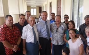 Samoa Police Commissioner, Fuiavailili Egon Keil, with family and supporters.