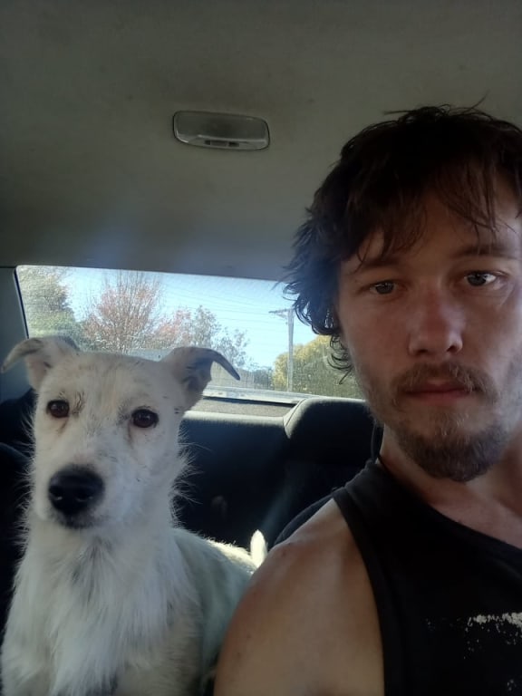 Bro and Damon Jeffery, his owner