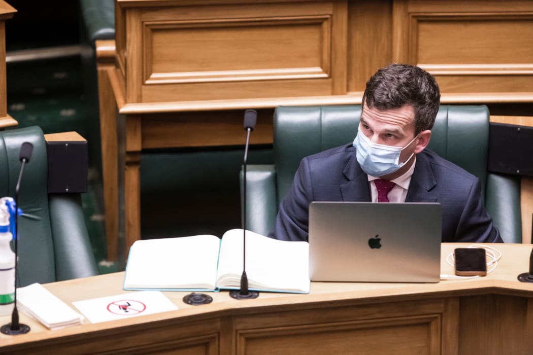 David Seymour at the first Question time and sitting of the House  in alert level 4 lockdown in the House of Representatives debating chamber.