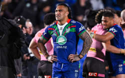 Marata Niukore of the Warriors reacts after the loss to the Panthers, NZ Warriors v Penrith Panthers, NRL Telstra Premiership Finals Week 1 rugby league match at Go Media Stadium, Auckland.